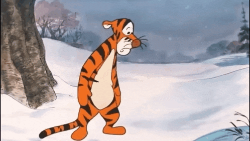 Tigger Sad Leaving in Snow