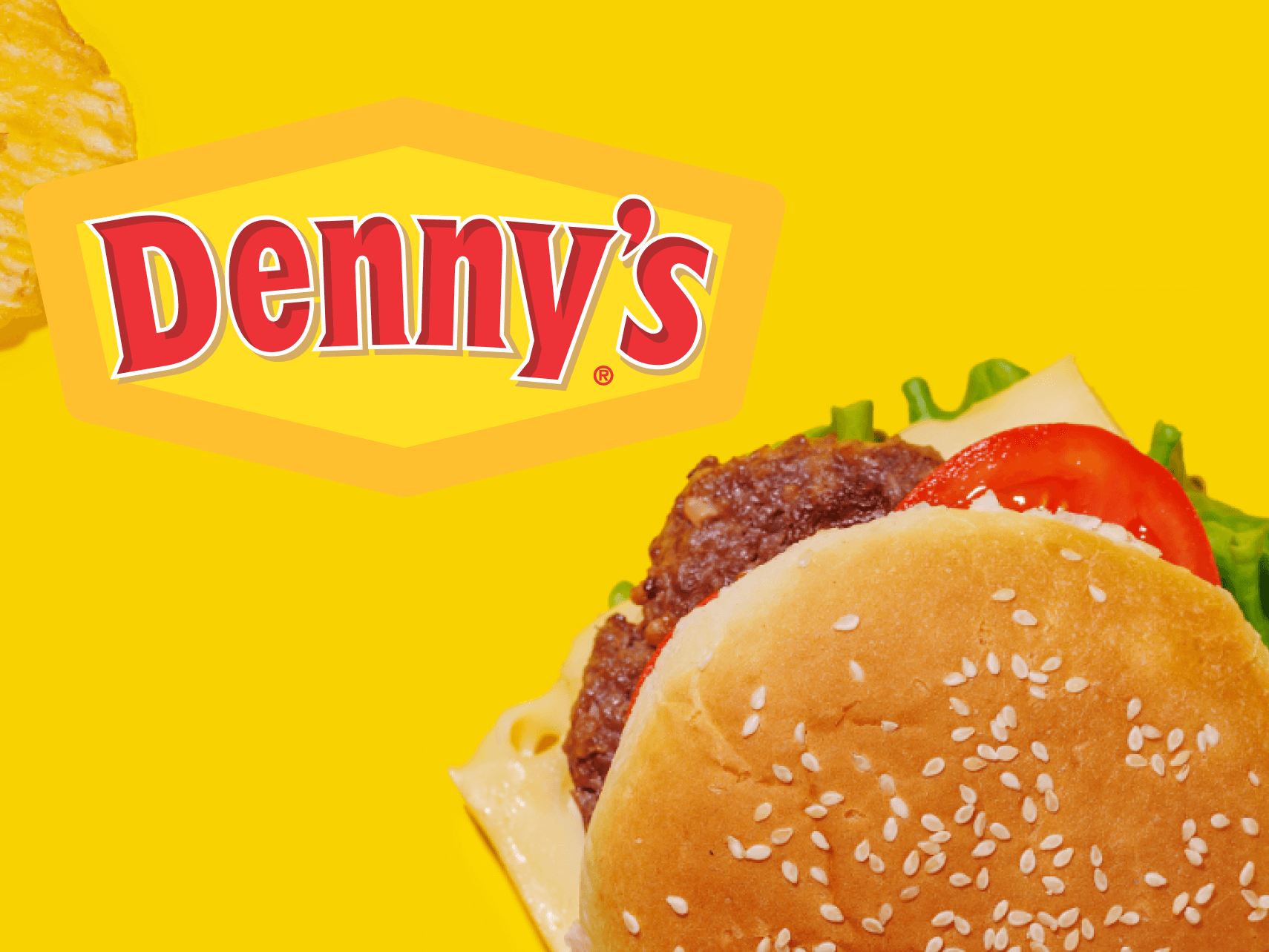 Dennys logo with burger