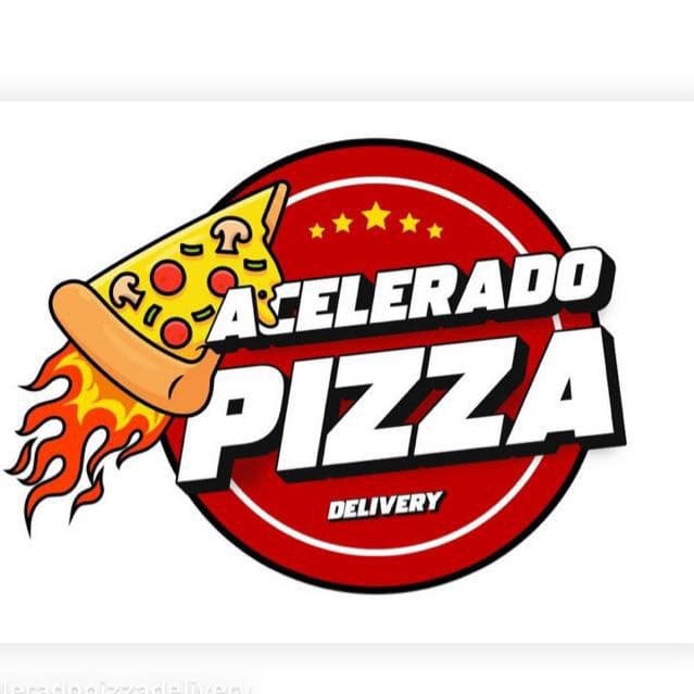 Logotipo da Acelerado Pizza, representando pizzaria especializada em pizzas artesanais, com identidade visual profissional e foco em qualidade e sabor.