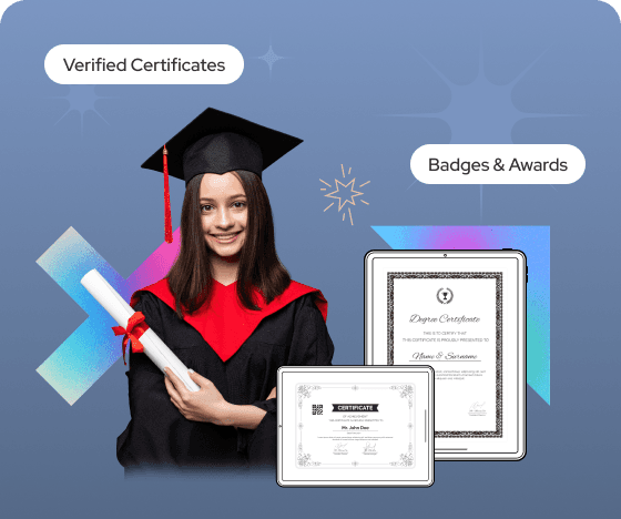 Issue Digital Credetials, Certificate, marksheet instant with Secure Blockchain Technology.