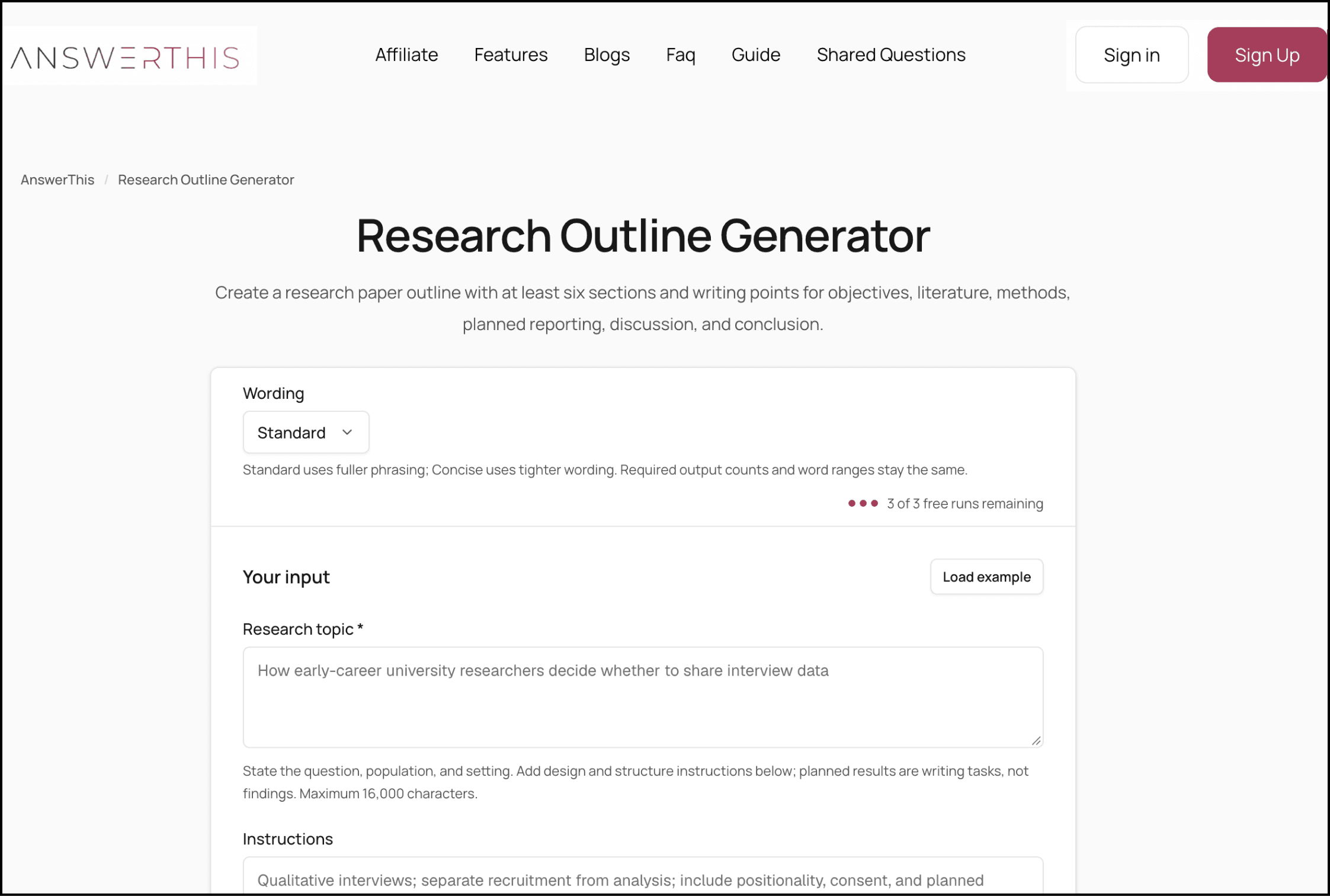 AnswerThis AI research assistant