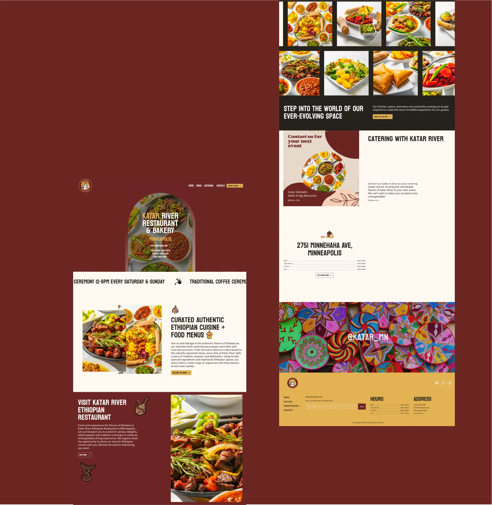 Katar River Restaurant website design overview