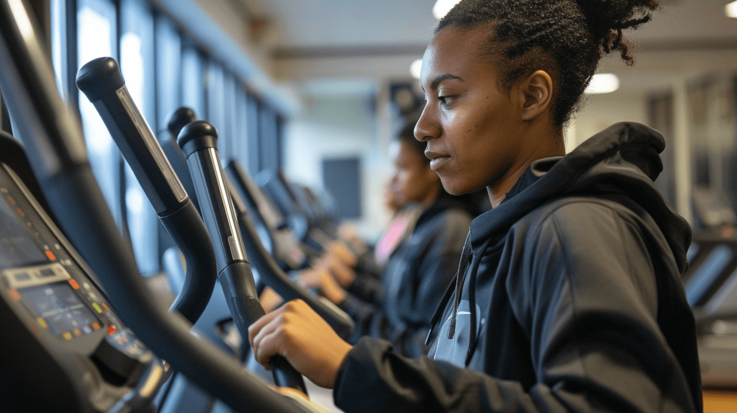 Individual exercising on a treadmill at Planet Fitness.