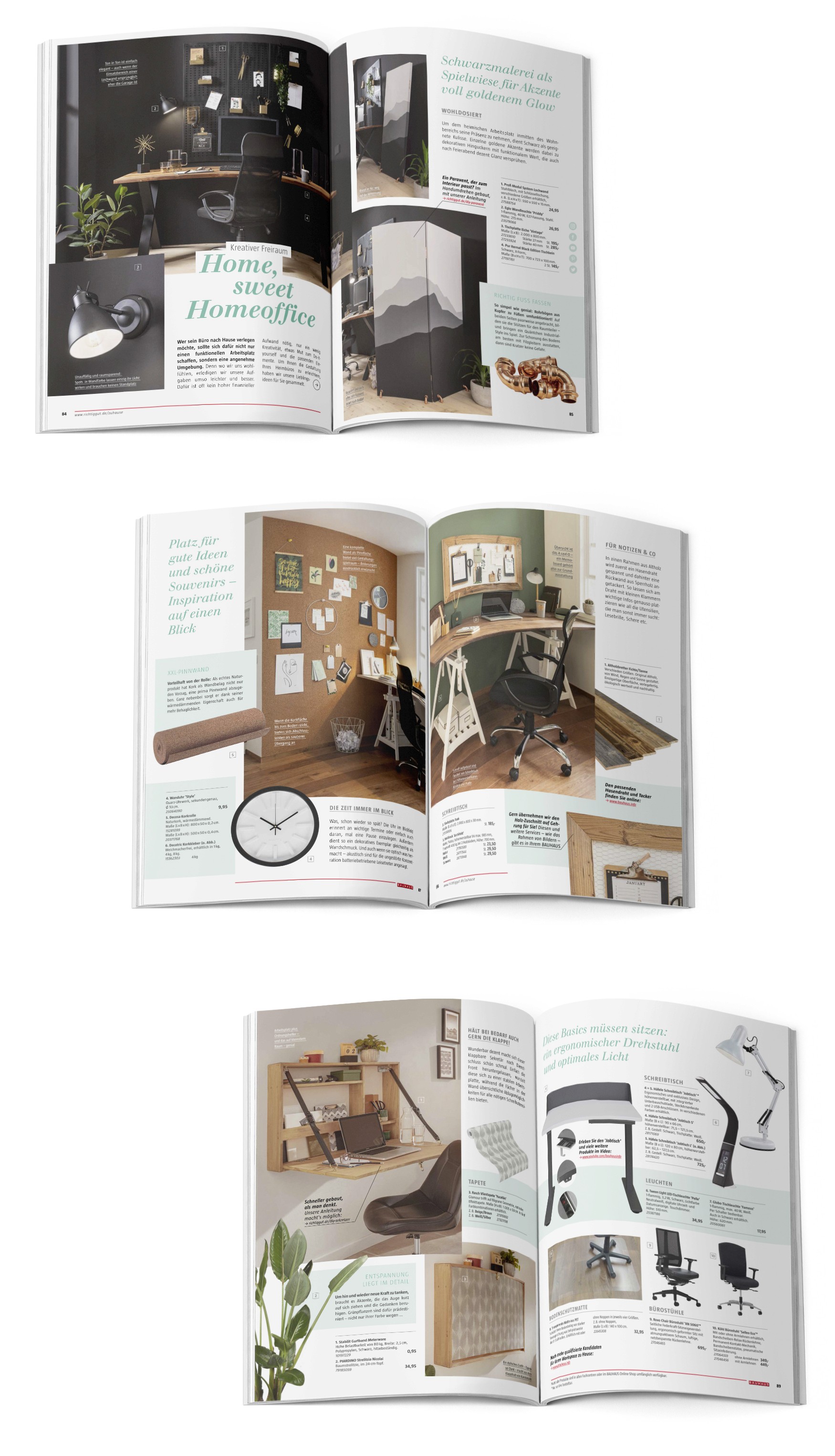 Zuhause Magazin Strecke Homeoffice