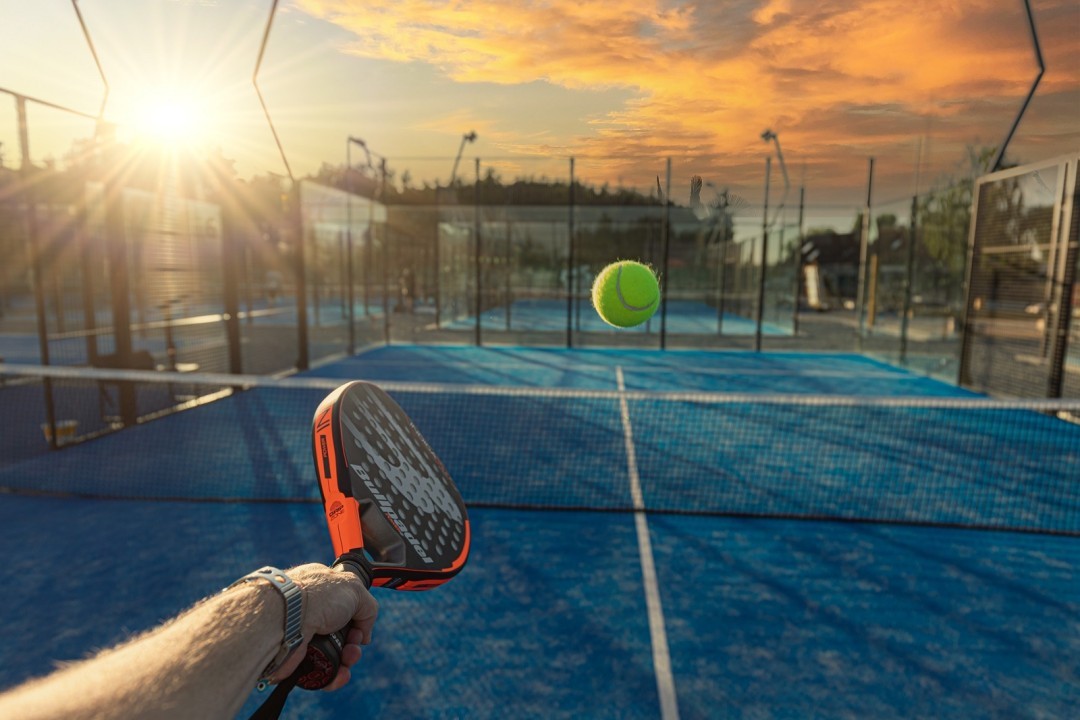 fish eye view insode a padel court