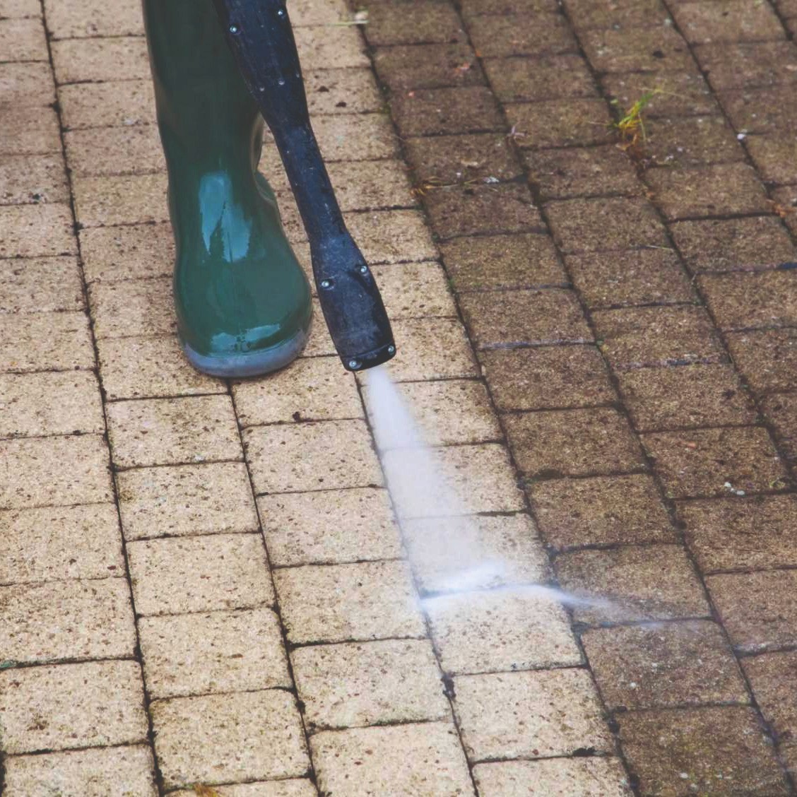 Pressure washer on drive