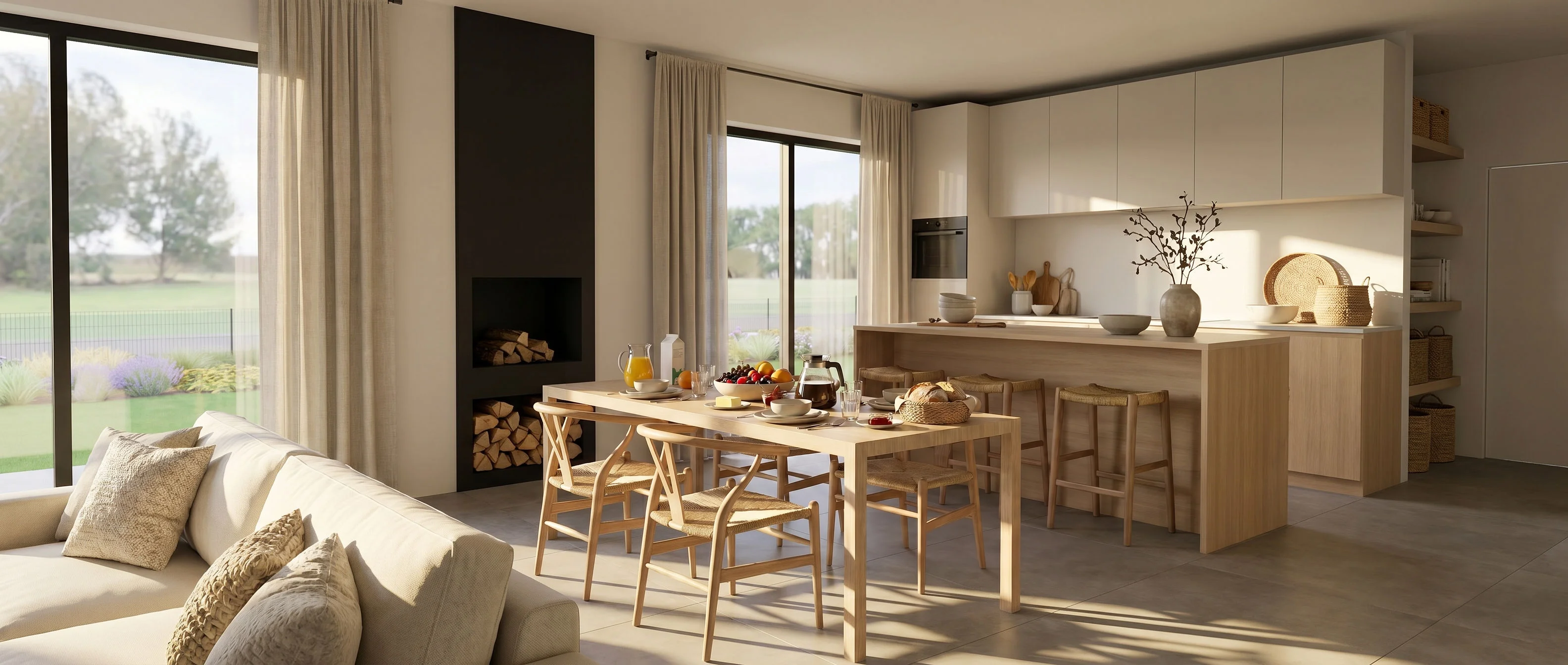 hetzelfde interieur maar in scandinavische stjil