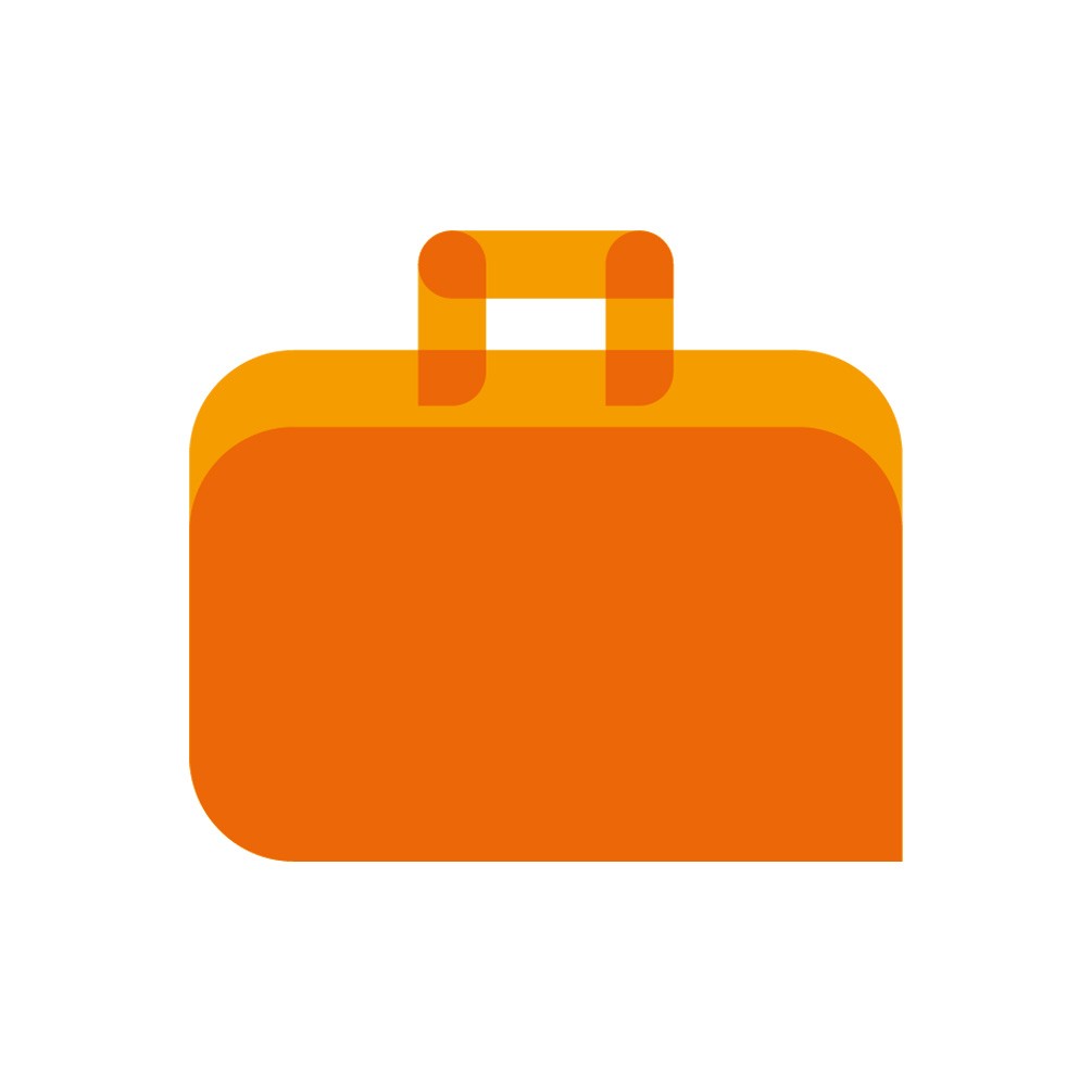 Stylized icon of a suitcase