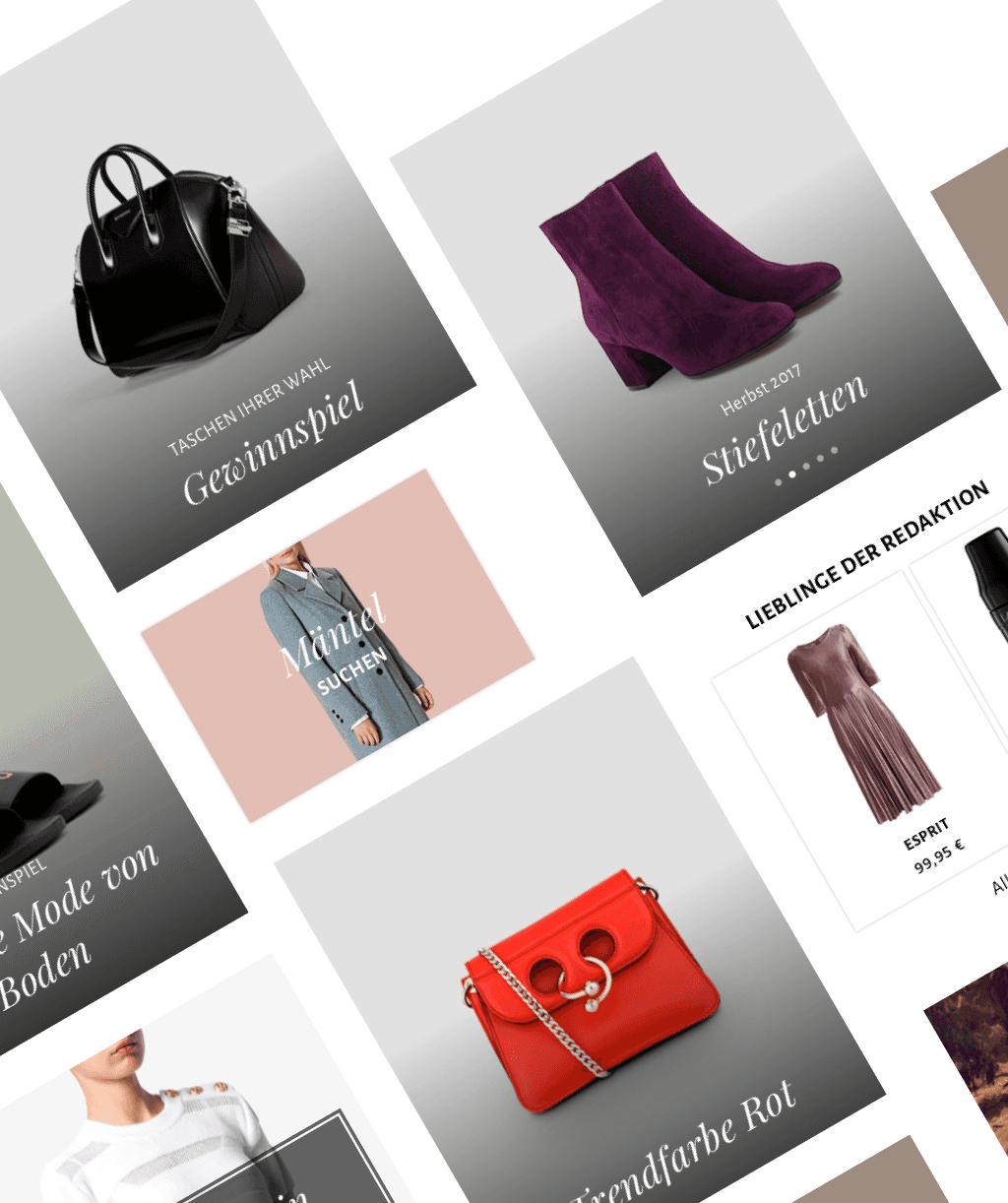 Übersicht der Editorial Karten innerhalb der Mybestbrands App.