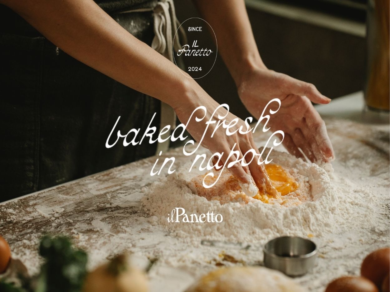 woman making pizza dough with branding overlay