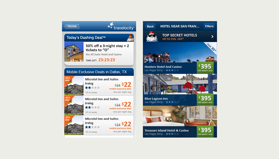 Before and after - original UI vs. redesigned experience