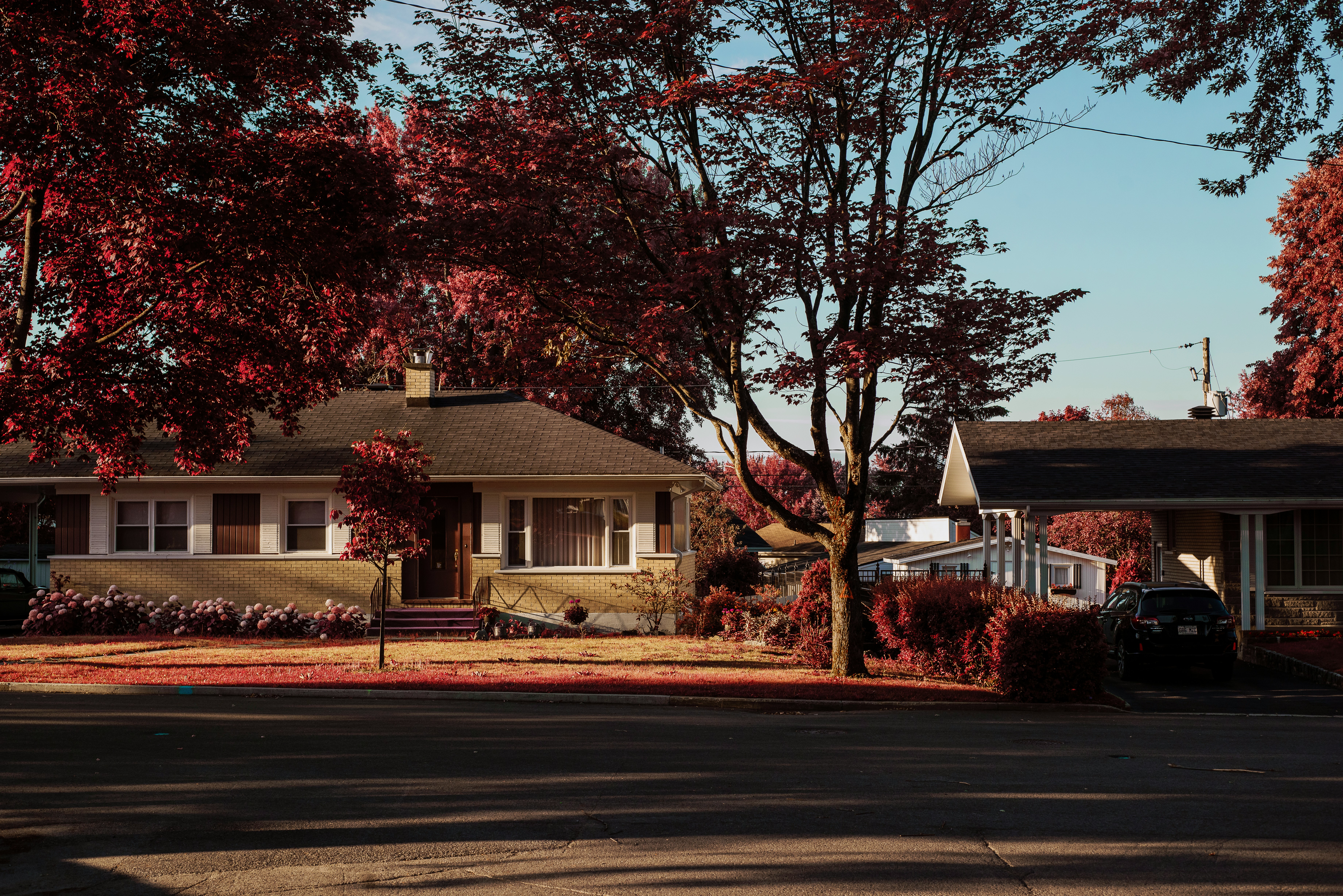 a house with a car parked in front of it