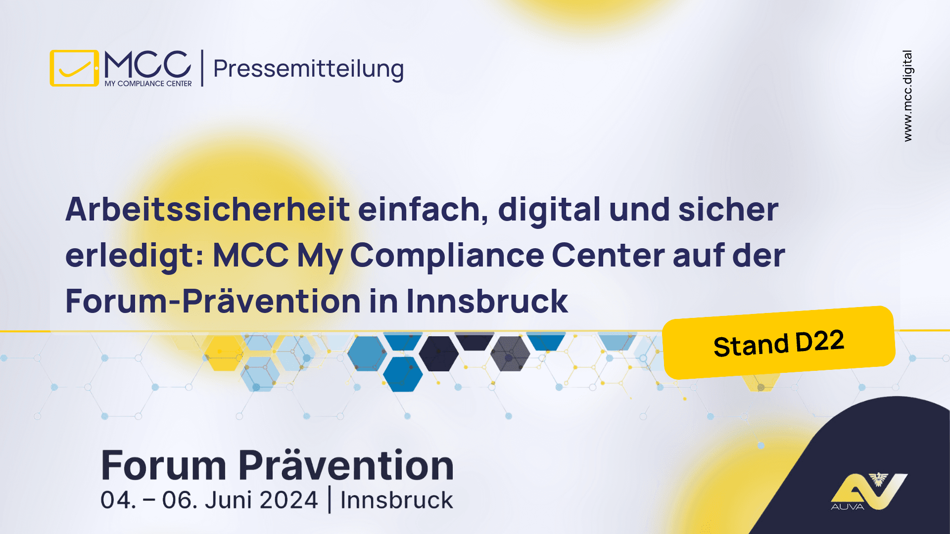 Arbeitssicherheit einfach, digital und sicher erledigt: MCC My Compliance Center auf der Forum-Prävention in Innsbruck