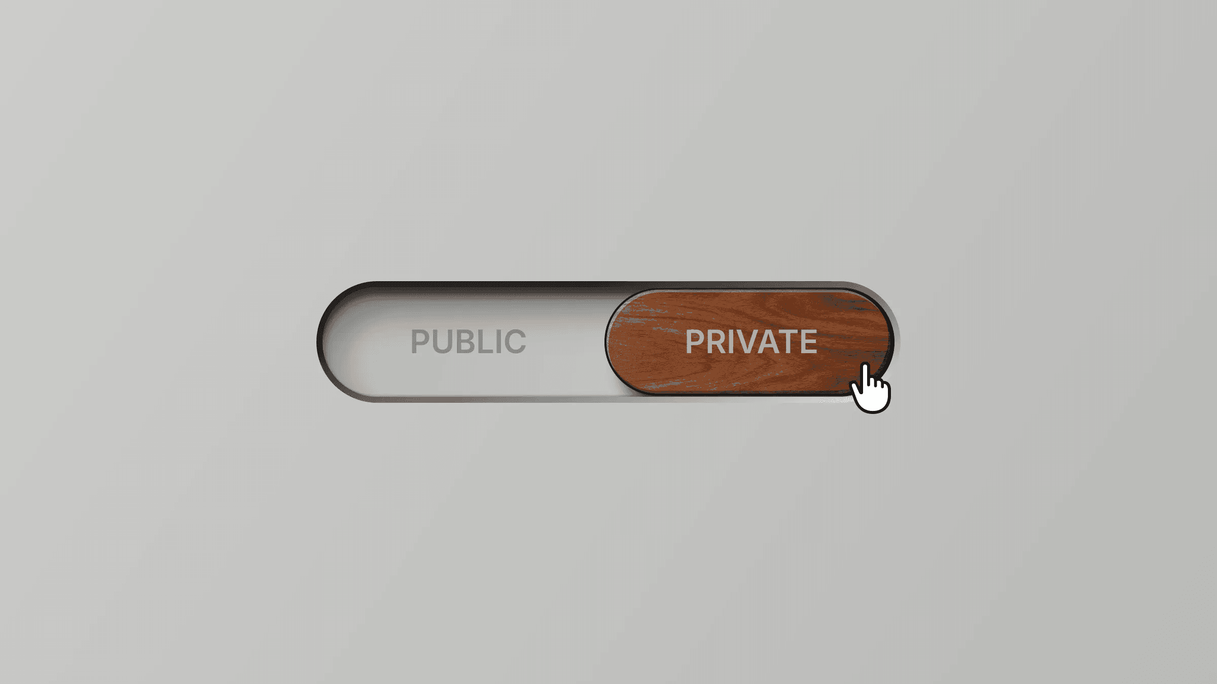 Privacy settings toggle switch, Private selected