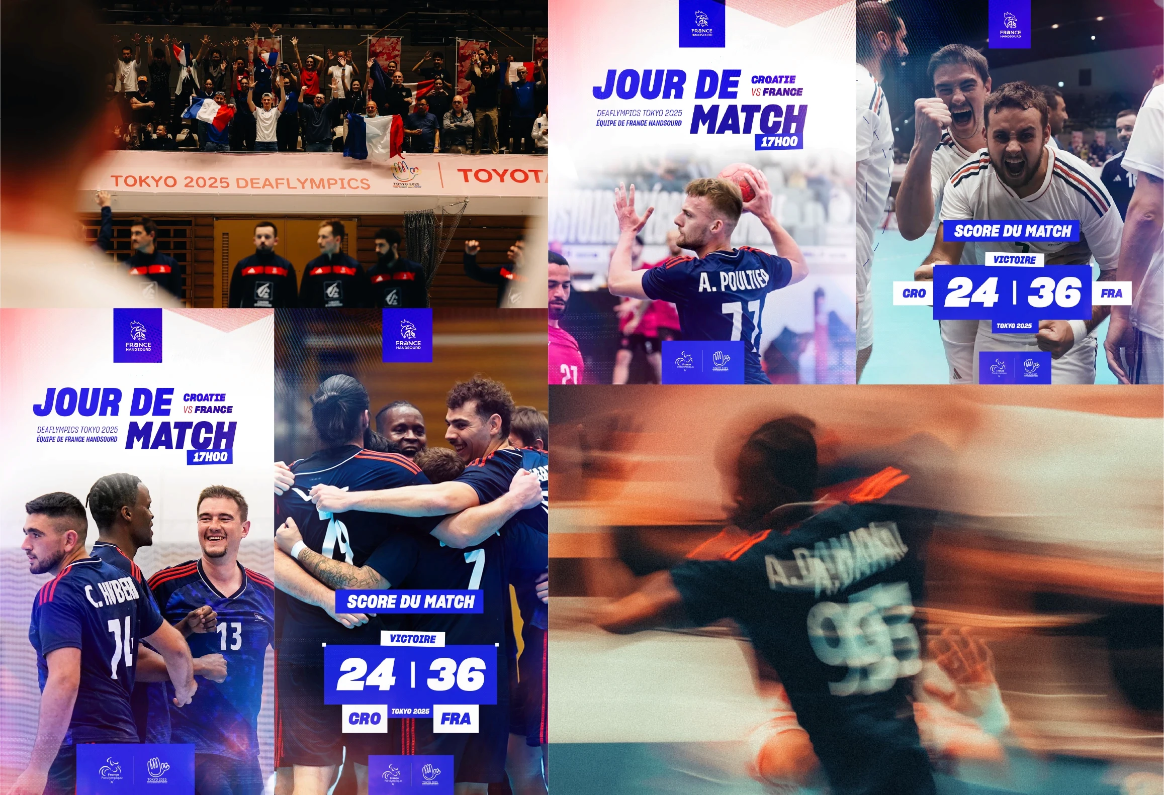 Déclinaisons digitales de l'identité visuelle de l'équipe de france hand sourd