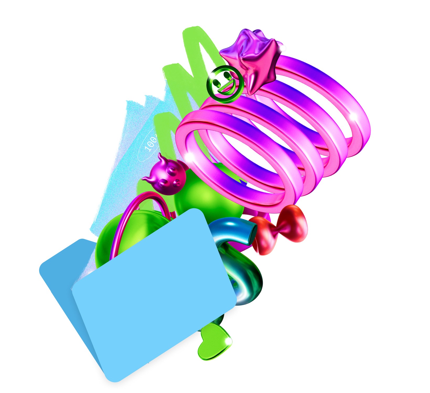 Abstract 3D graphic used as a visual element in the Envato Enterprise redesign.