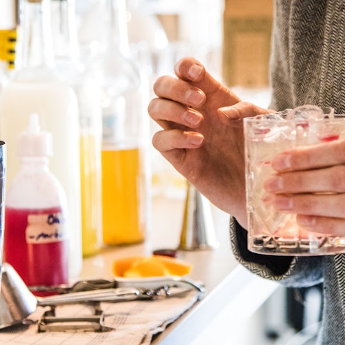 Cocktail making in progress