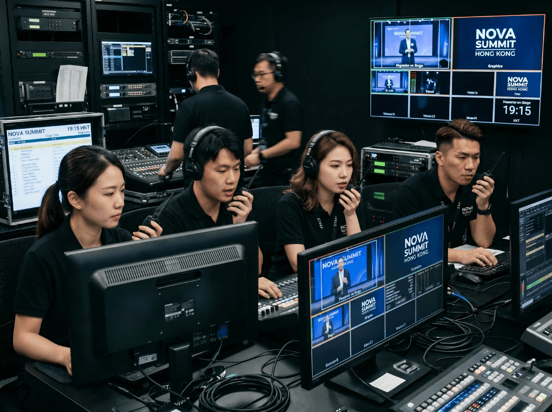 活動現場統籌控台 Asian event control room management 即時監控企業活動流程 專業活動執行團隊