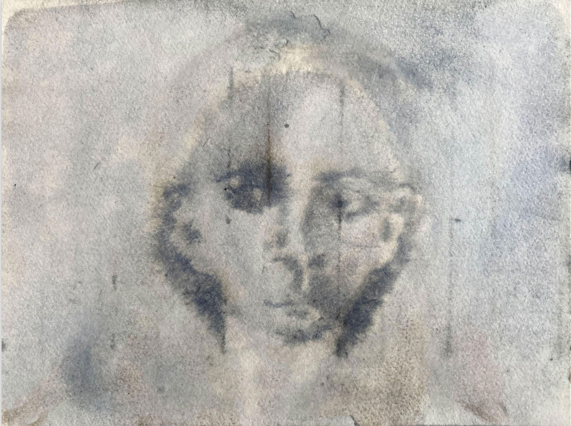Face, 2021, watercolor on paper, 9x12"