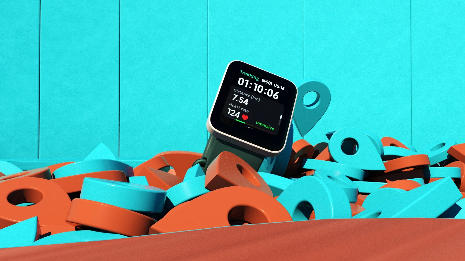 Studio-style 3D render of Redmi Watch 2 Lite smartwatch
