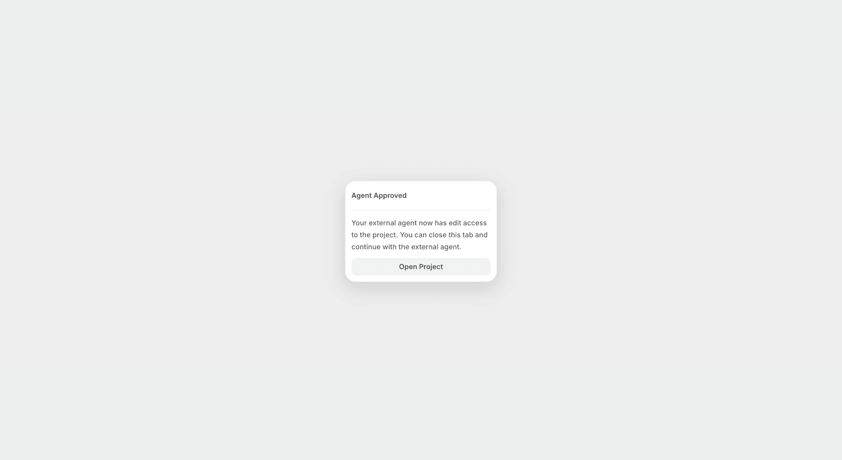 Framer External Agent 授權完成畫面