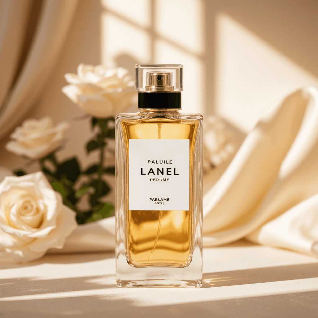 product photography of a bottle of perfume, used for fragrance