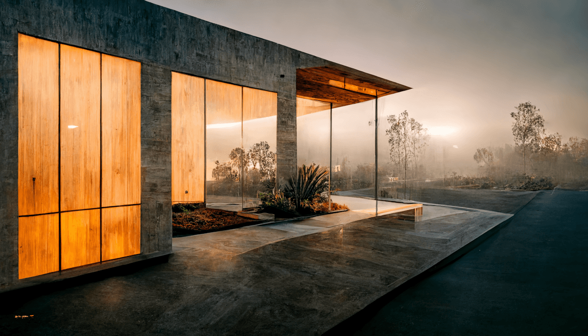 Modern Architectural Structure at Dusk
