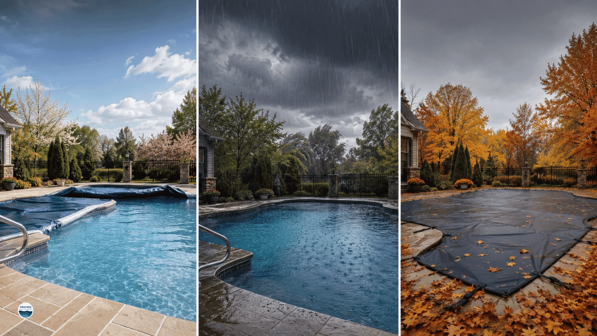 Pool water testing during Ohio pool opening summer storms and fall pool closing
