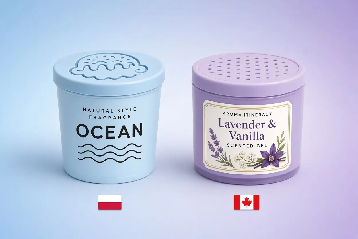 Similar solid air freshener products supplied to customers in Poland and Canada.