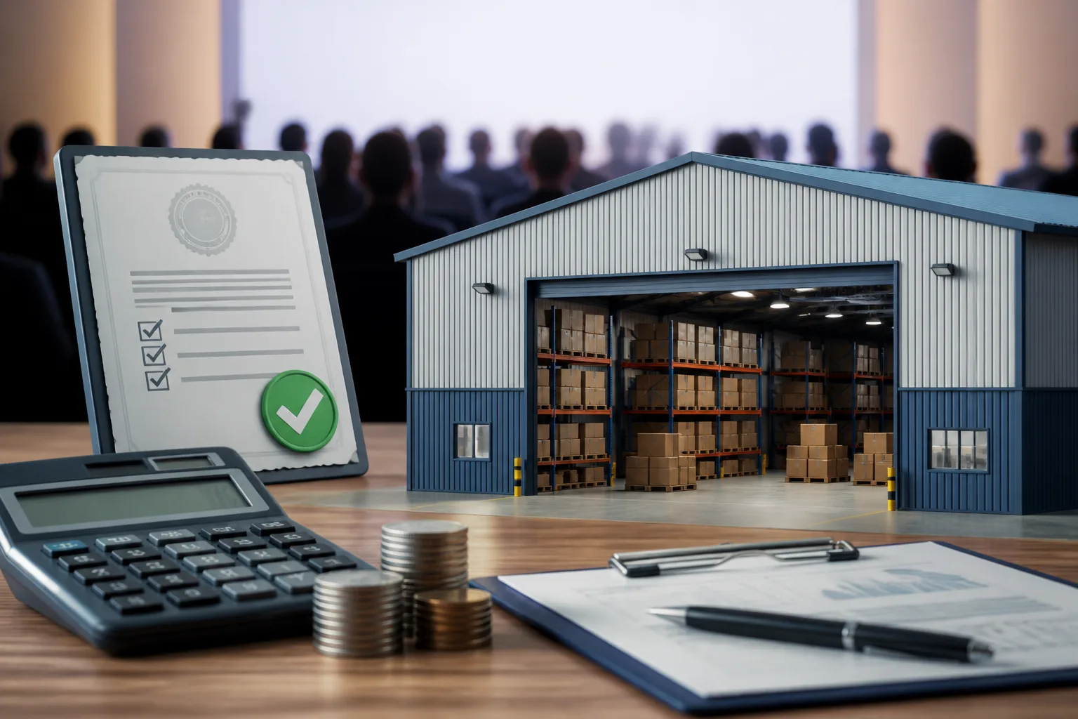 Cost of Adding a Warehouse to an Existing License beside a warehouse with cargo pallets