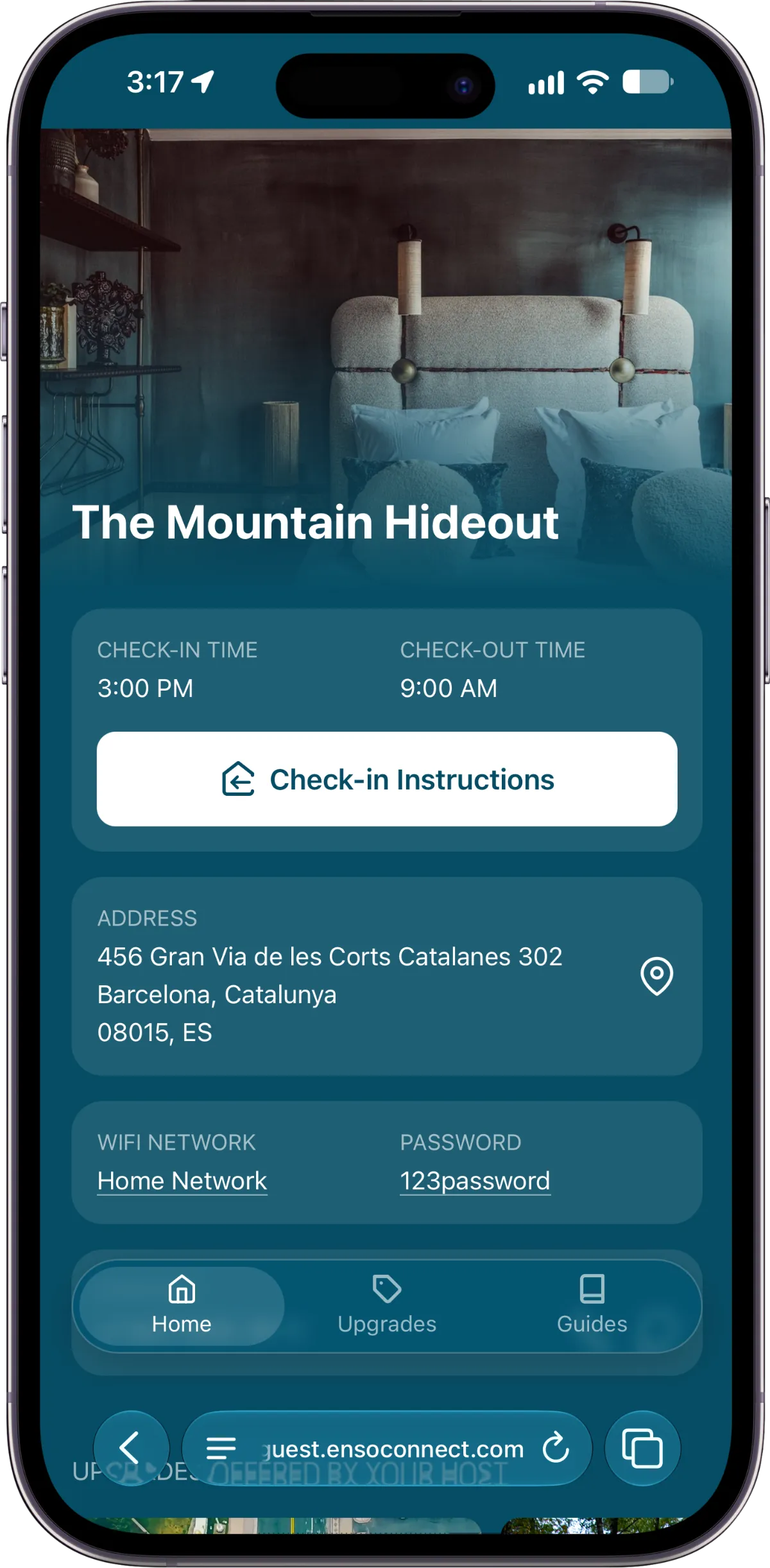 Example of a branded digital guidebook theme with a custom cover image