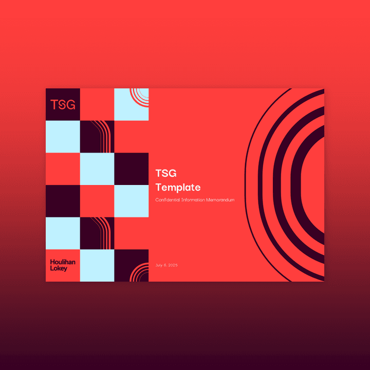 Screen on a red gradient background