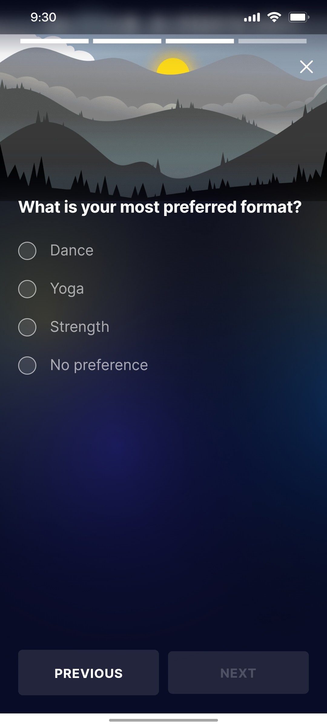 Cult.fit App What is your most prefeerred format Screen