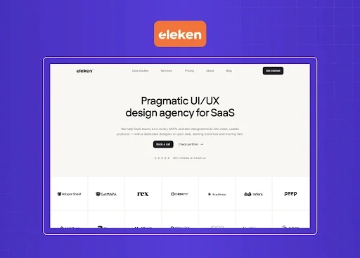 SaaS-focused UI/UX design agency homepage promoting product design services for startups and software companies.