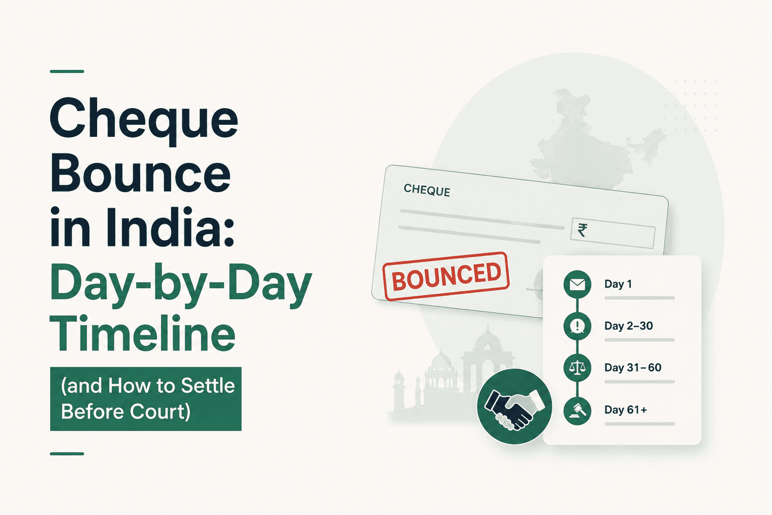 Cheque Bounce in India: Day-by-Day Timeline (and How to Settle Before Court)