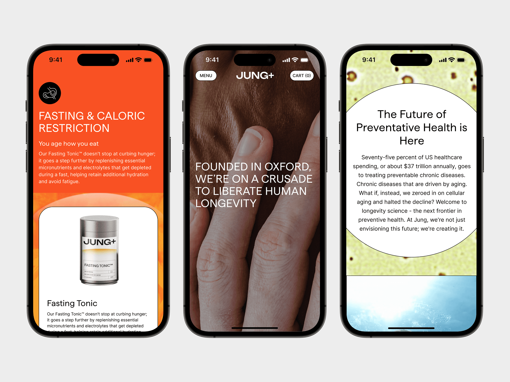 JUNG+ 长寿健康产品电商网站设计