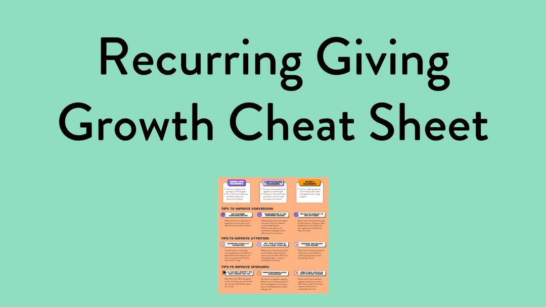 Grow recurring giving cheat sheet · free tool from Dataro