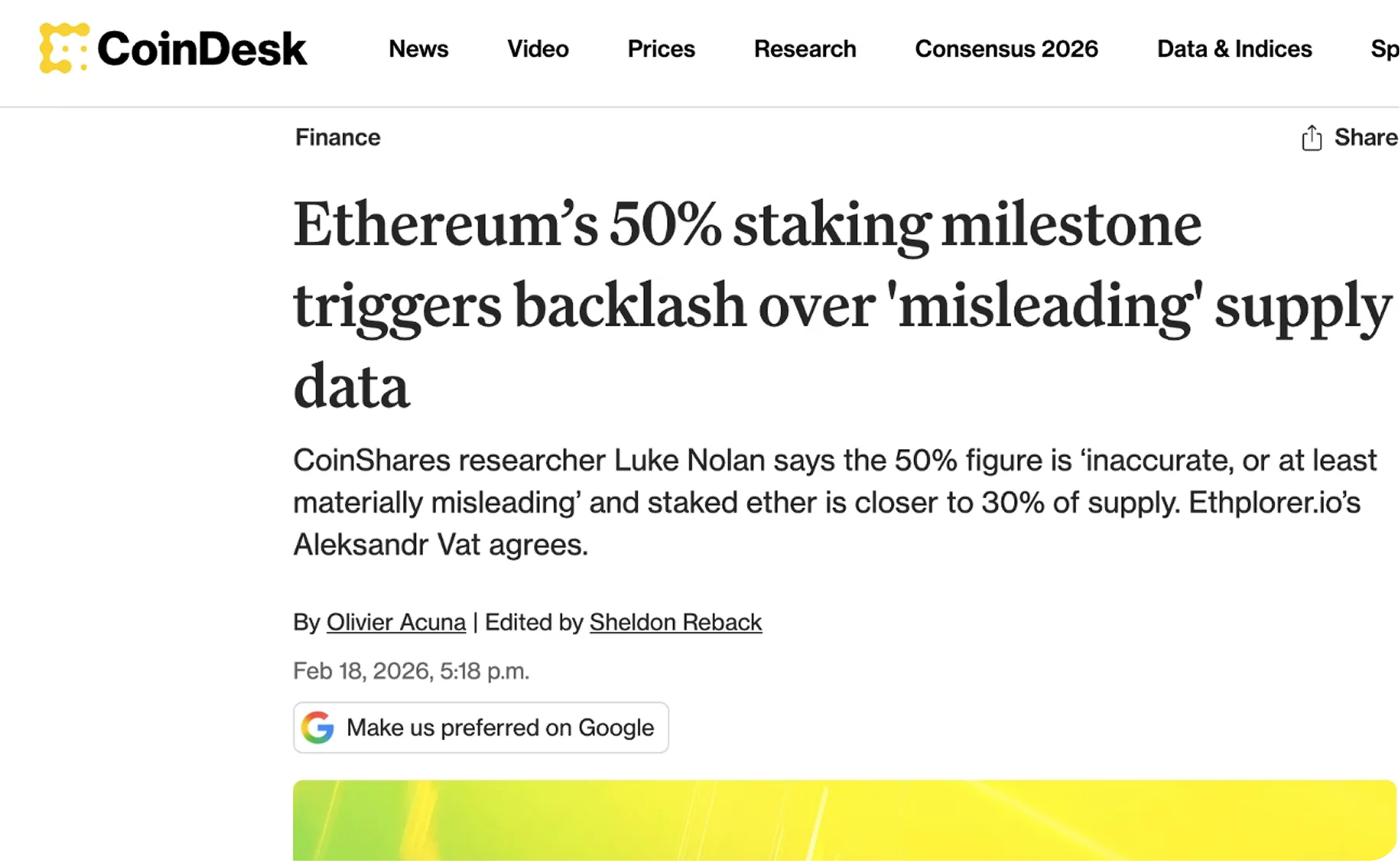 Placeholder Coindesk Article Card