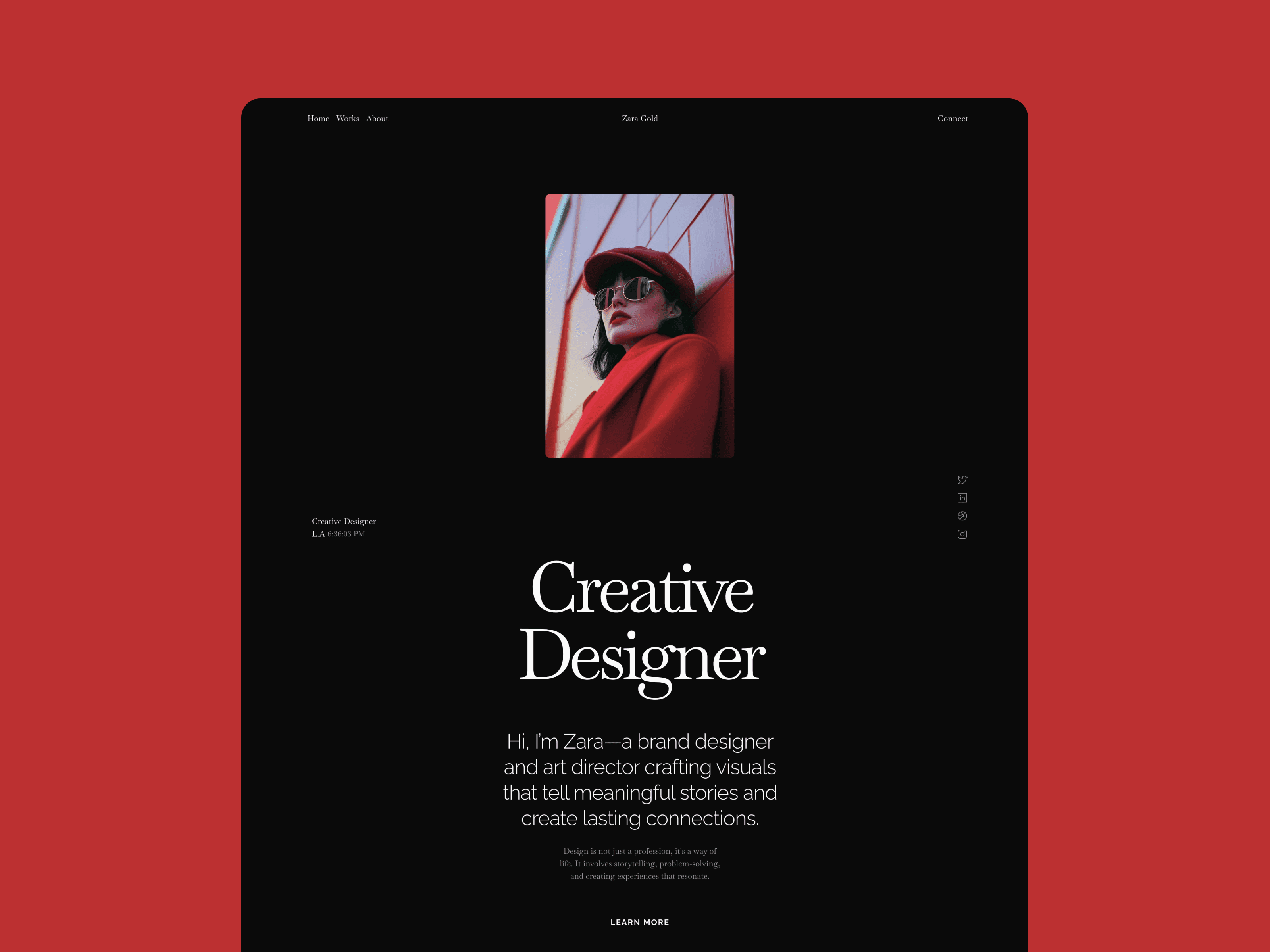 Zarafolio Framer template