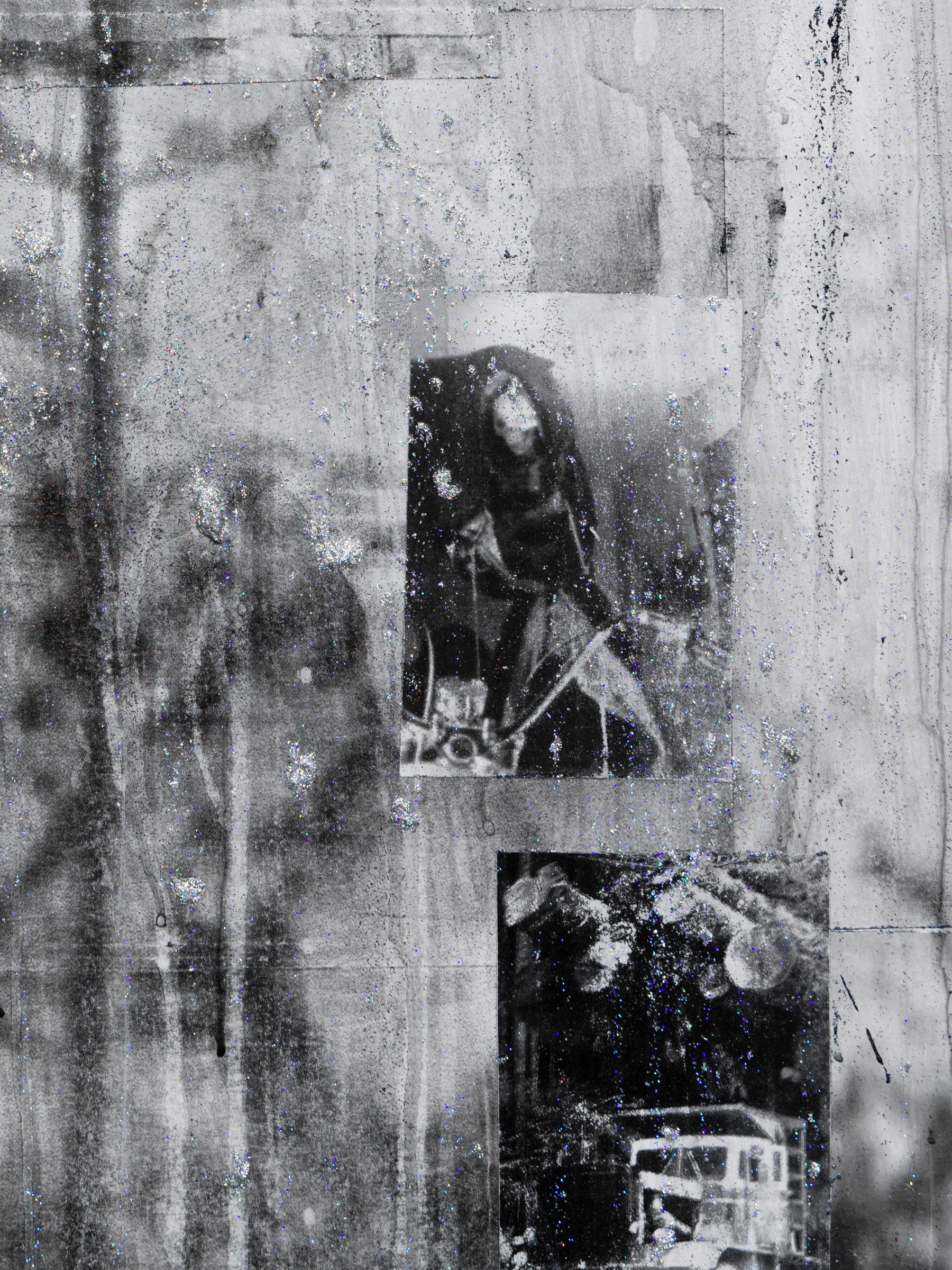 Nicholas Cheveldave artwork collage on canvas