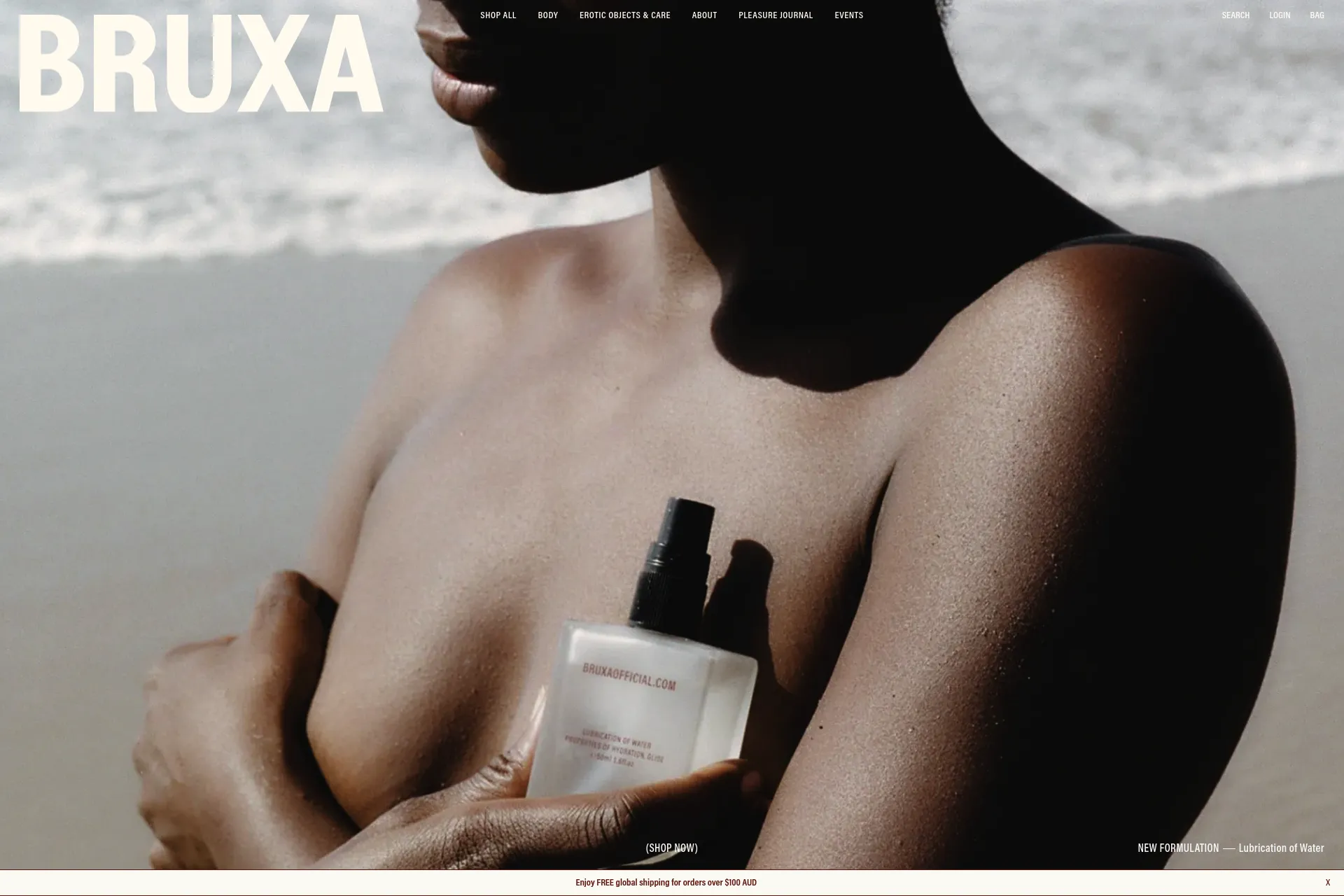 Screenshot of BRUXA website