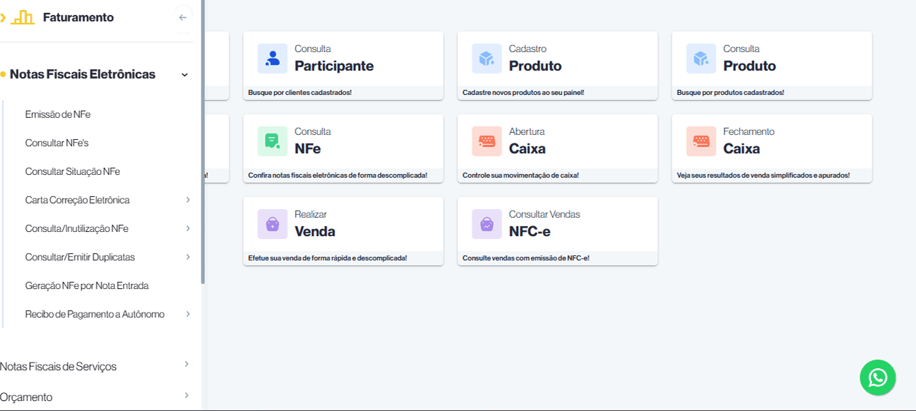 Tela de modelo de documentos do Docnuvem