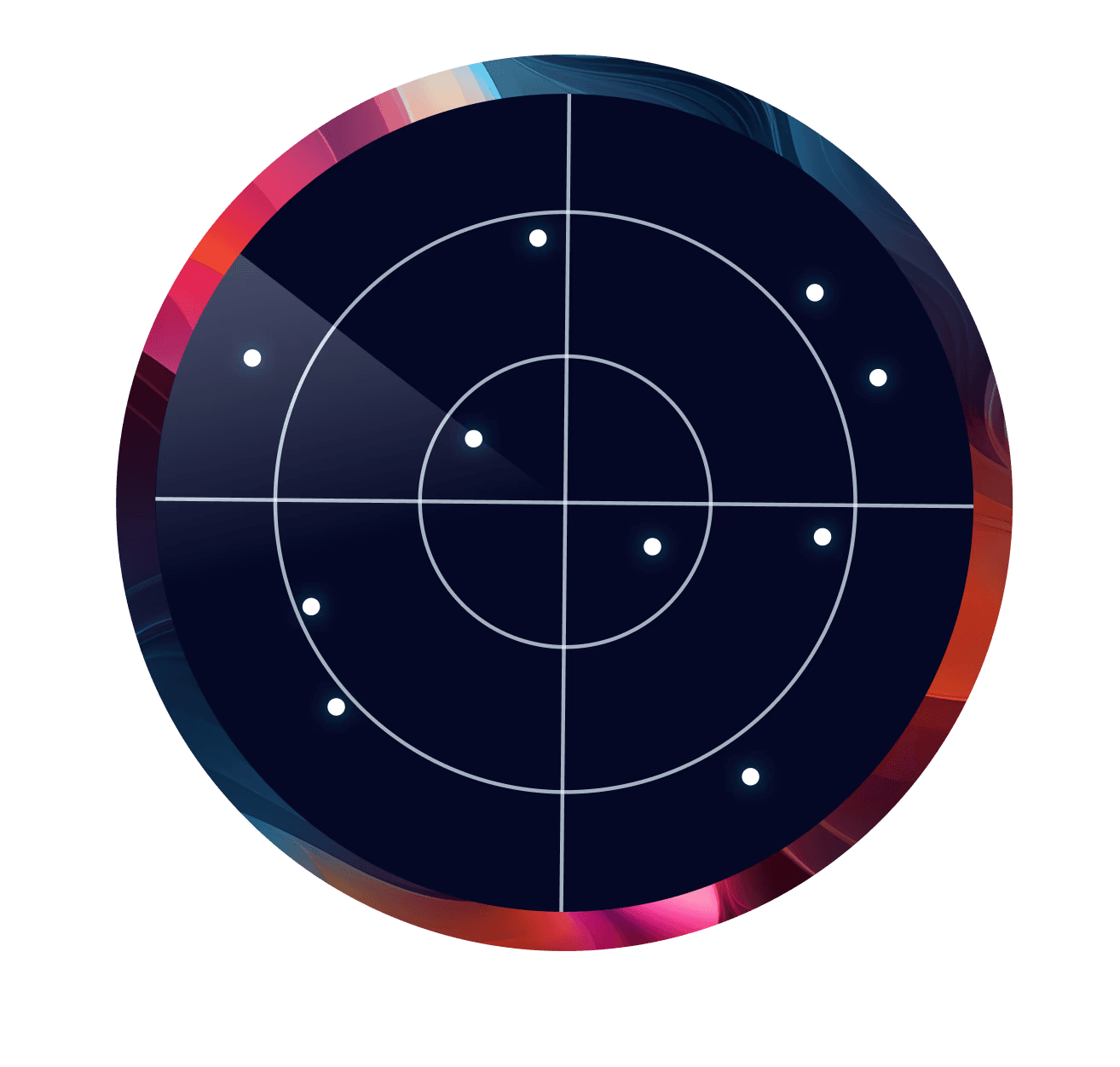 WealthTech Radar 2026 Illustration eines Radars in bunten Farben