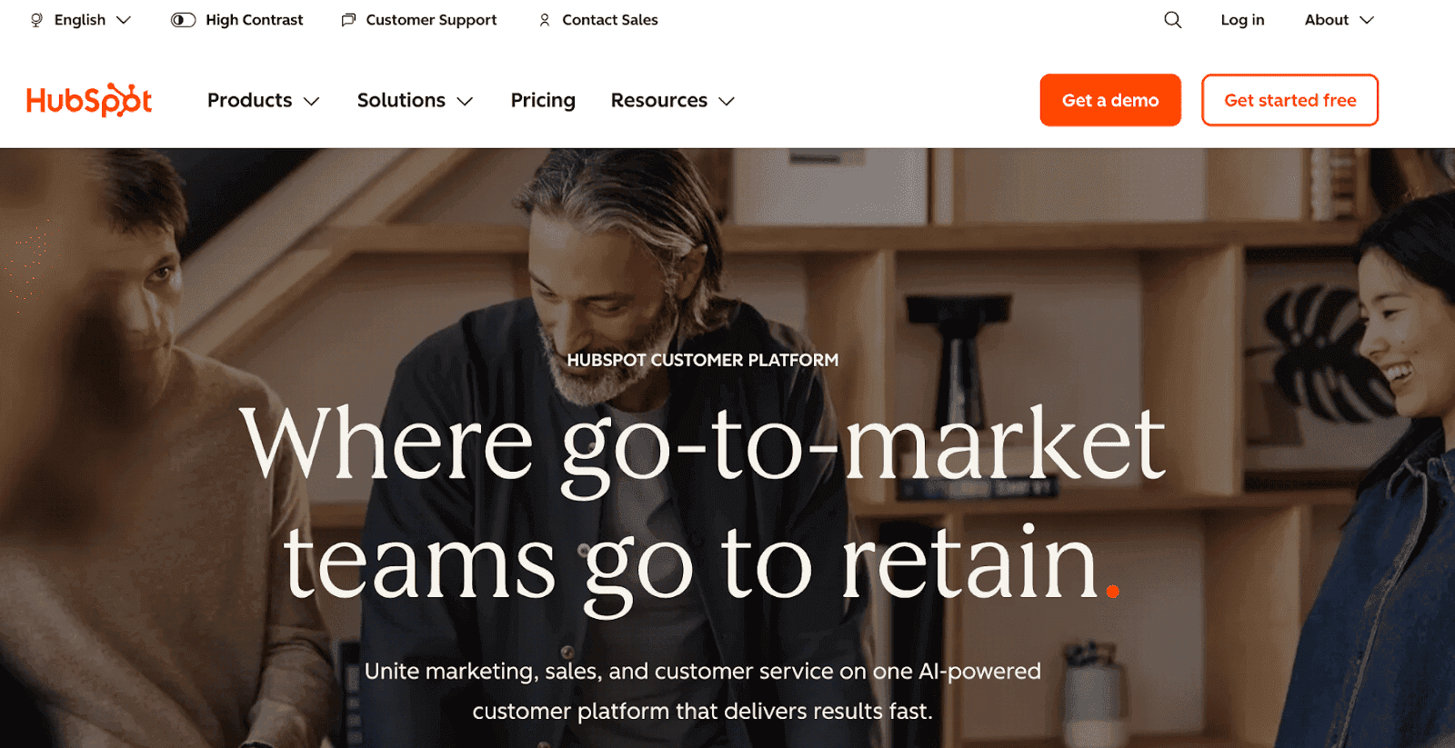 HubSpot homepage