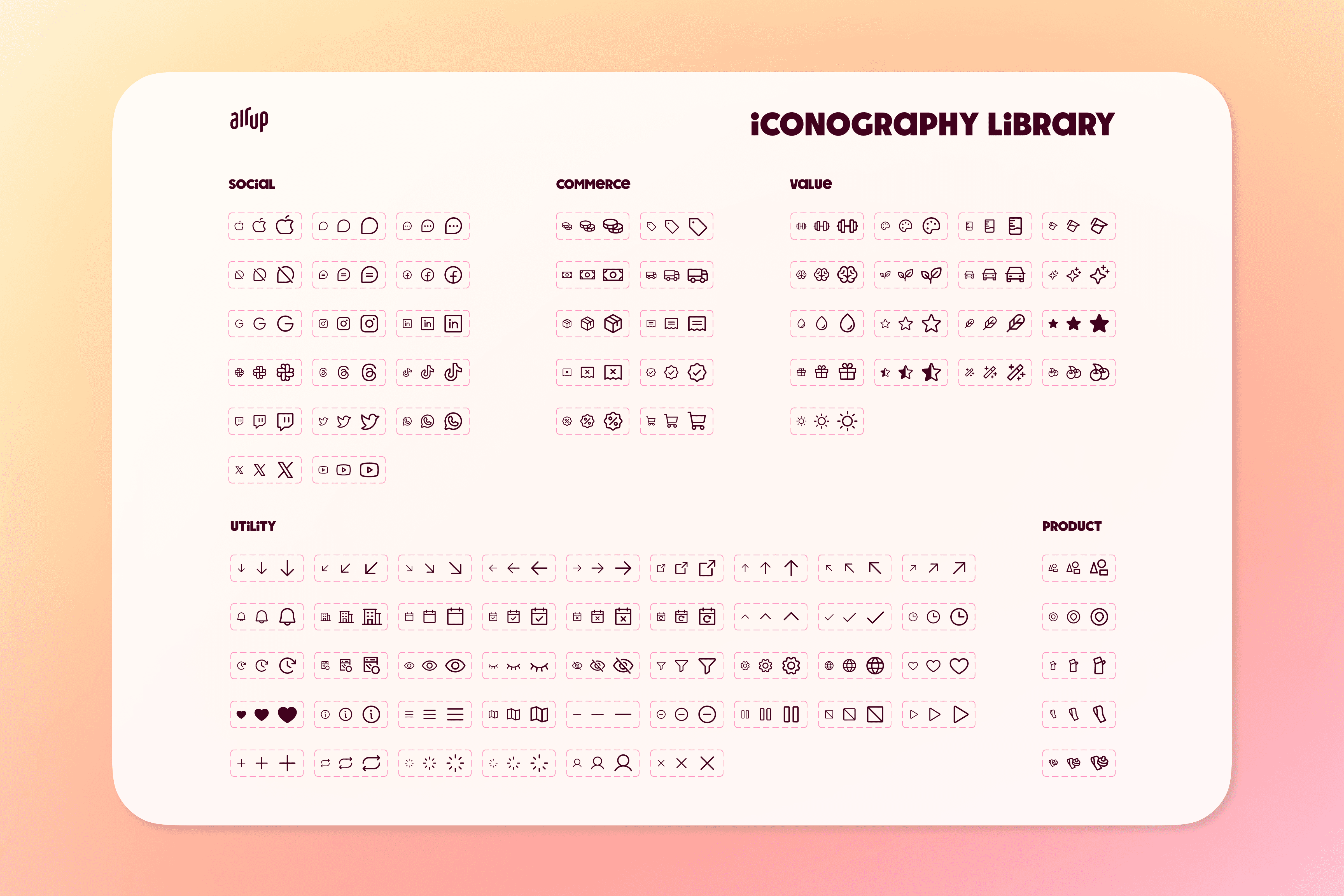 All collections of icons in a single frame