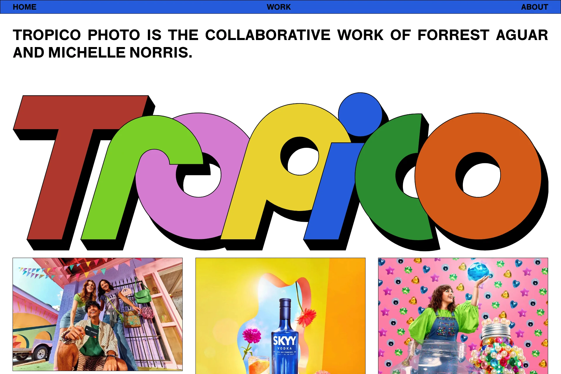 Screenshot of Tropico Photo website