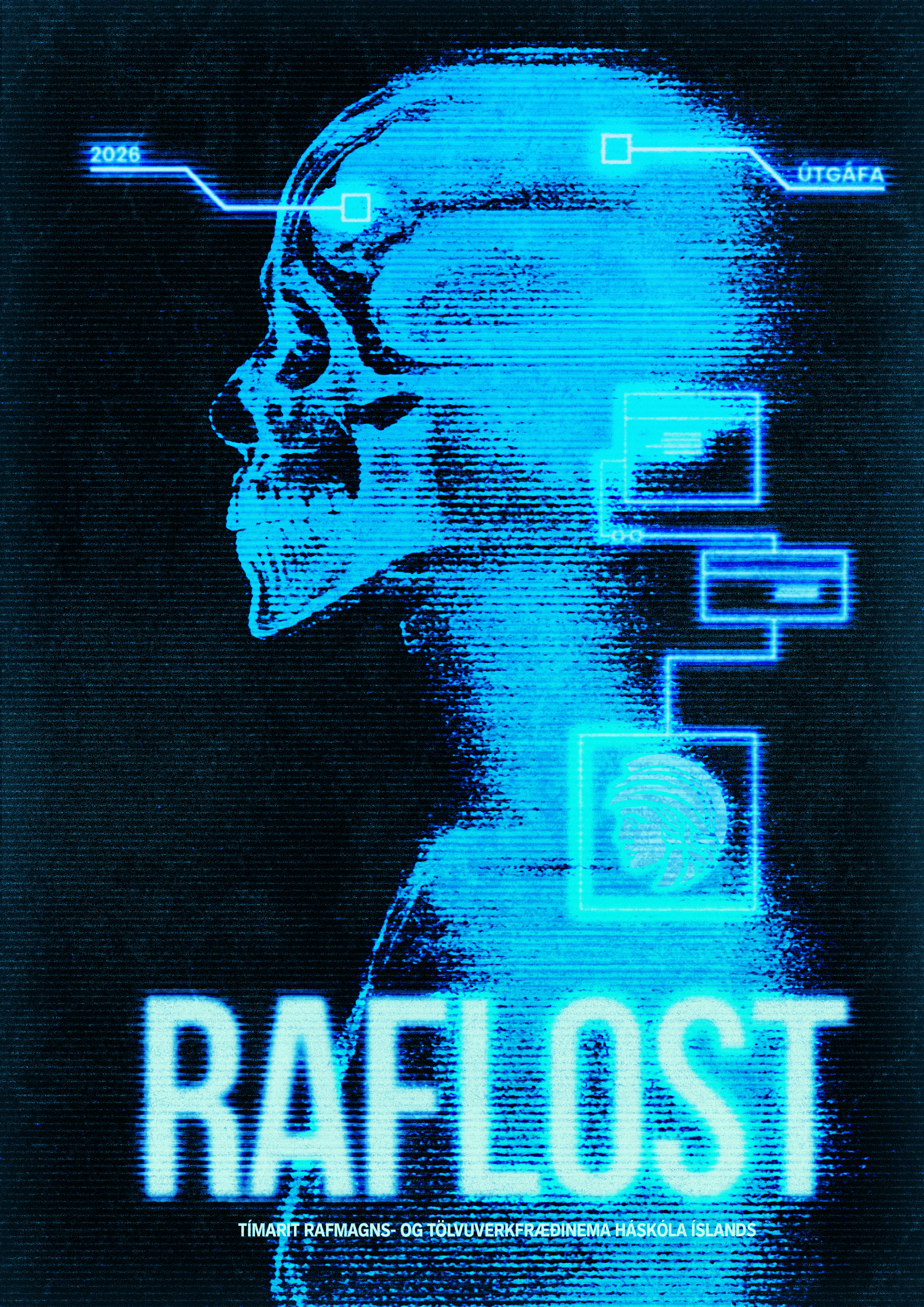 Woman wears a blue coat in a blue environment.