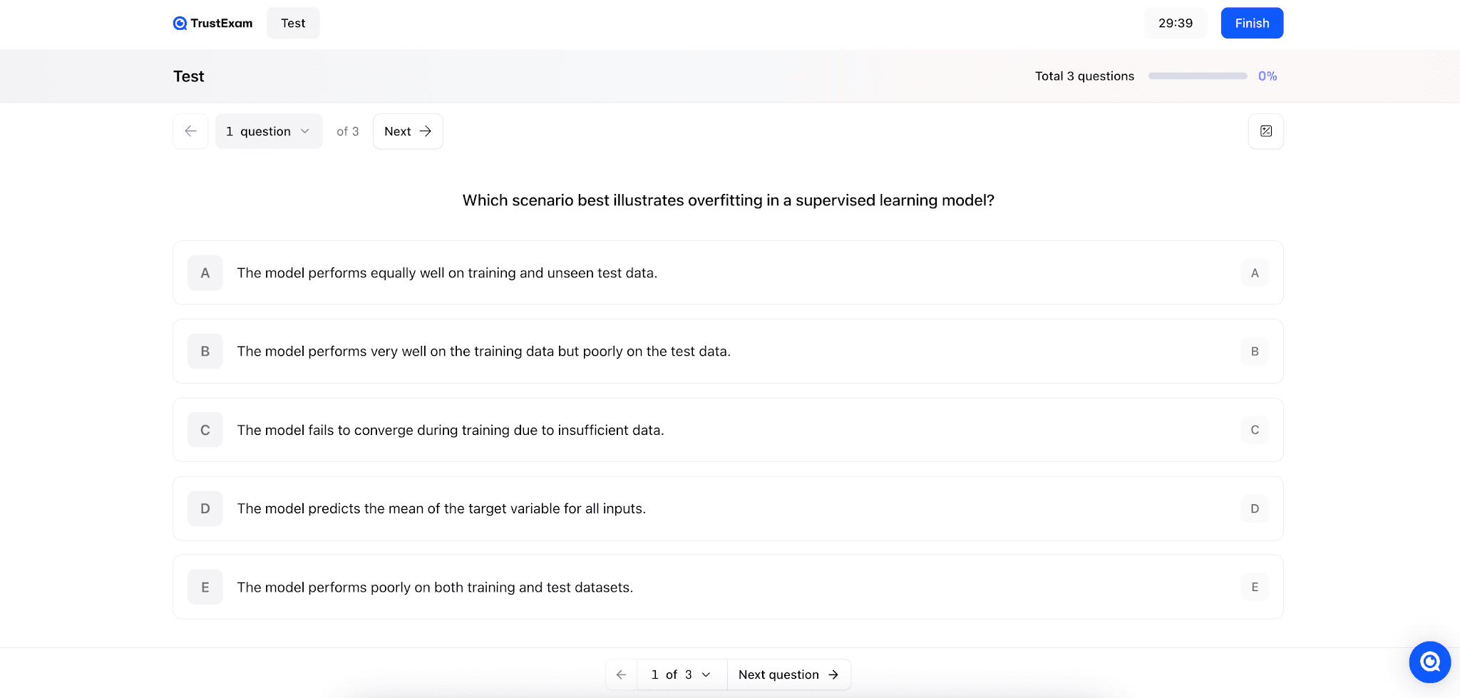 Starting and Finishing your test — screenshot 17