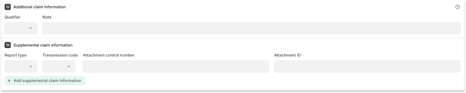 Additional claim information