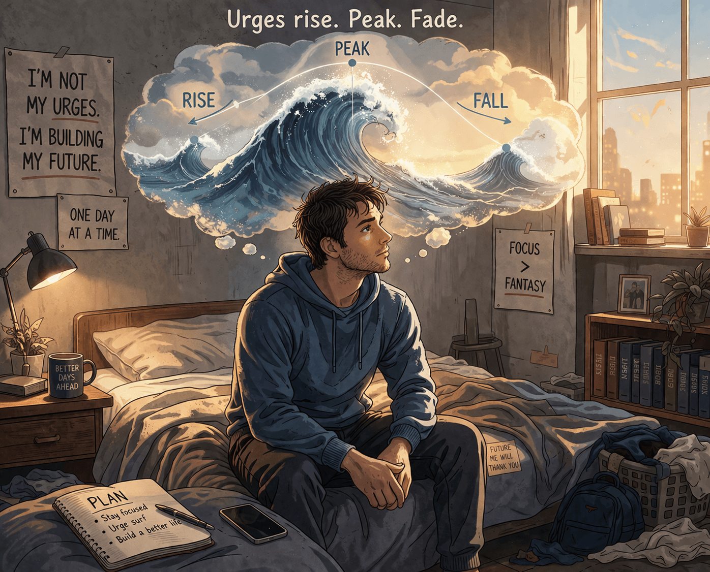 Using urge surfing to quit porn